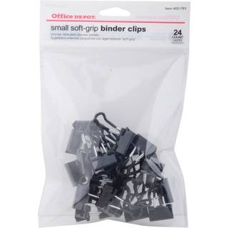 Office Depot Brand Binder Clips Small 3/4 """" Bred 3/8 """" Kapacitet Black Pack of 24