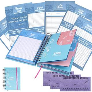 Budgetplanlægger & månedlig Bill Organizer Book- (ikke-dateret) Budgetbog og udgifts tracker Notebook- Finansiel planlægger bundtet med kontante