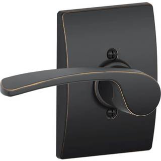 Schlage Lock Company Schlage Venstrehåndet håndtag med Century Trim Non-Turning Lock Aged Bronze (F170 Mer 716 Cen LH)