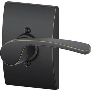 Schlage Lock Company Schlage Højrehåndet håndtag med Century Trim Non-Turning Lock Aged Bronze (F170 Mer 716 CEN RH)