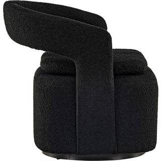 Laurel loungestol i sort bouclé med drejefod