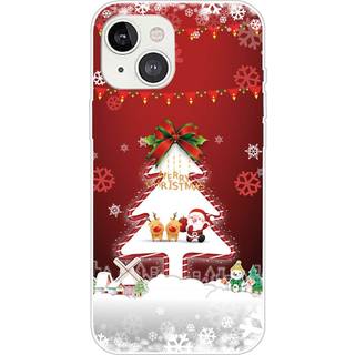 iPhone 14 Plus Fleksibelt Plast Jule Cover - Juletræ