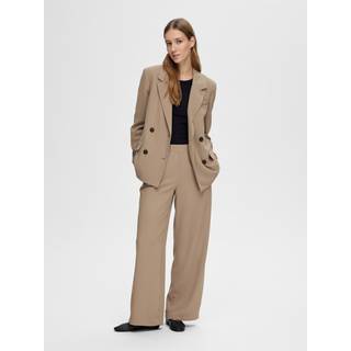 Selected Femme - Beige - Slftinni-Relaxed Mw Wide Pant N Noo - W38/L32