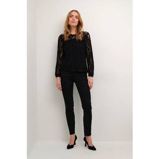 Cream Crkit Lace Ls Blouse Bluser 10611701 Pitch Black (LARGE)