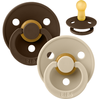 BIBS Rund Colour Sut - 2-Pak - Str. 2 - Naturgummi - Mocha/Vanilla