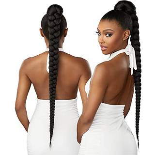 Sensationnel Lulu Pony Wrap - Syntetisk hale med h?j varme Yaki Pony eller Up Do Wig Piece - Lulu Pony Wrap 1 (1B OffBlack)