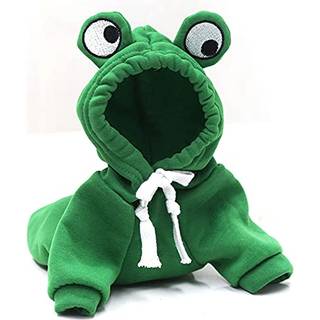 Varm hunde vinter t?j s?de frugthundefrakke h?ttetr?jer fleece k?ledyr hunde kostume jakke til fransk bulldog chihuahua ropa para perro (gr?n xxl