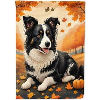 Caroline's Treasures DAC1022CHF Border Collie Fall House Flag Stor veranda ærme pole dekorativt uden for gårdspladser Artwork Wall Hanging Polyes