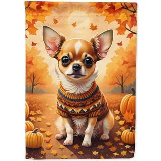 Caroline's Treasures DAC1034CHF Chihuahua Fall House Flag Stor veranda ærme pole dekorativt uden for gårdskunster Artwork Wall Hanging Polyester