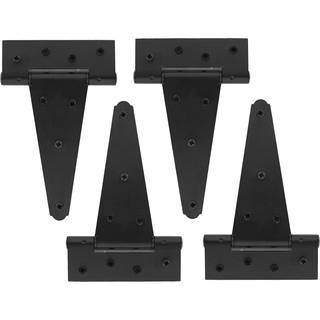 Landlige365 trekant d?r h?ngsel 4 pk - tung 6 tommer t -strap bondeg?rd stil d?r h?ngsler mat sort stald d?r h?ngsler