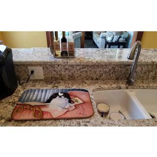 """" Caroline's Treasures MH1058DDM Japanese Chin Reading in Bed Dish-Drying-Mats 14x21 Multicolor """"