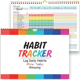 Gisgfim Habit Tracker -kalender Motiverende vane sporing Journal Inspirerende m?lplanl?gger med spiralbindende smukke ugentlige udaterede 12+2 m?