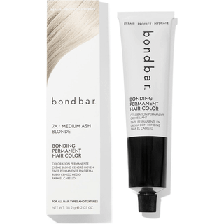 Bondbar 7a Medium Ash Blonde Bonding Permanent Creme Hair Color Reparation Hårfarve til alle hårtyper Veganer indbygget i limning 2,05 oz