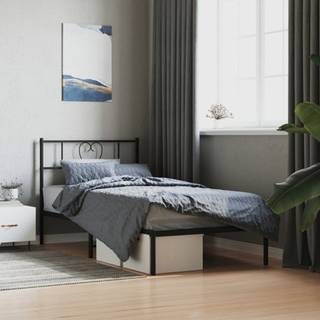sengeramme med sengegavl 100x200 cm metal sort