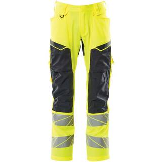 MASCOT ACCELERATE SAFE arbejdsbukser med knælommer, hi-vis gul/mørk marine - 76C51