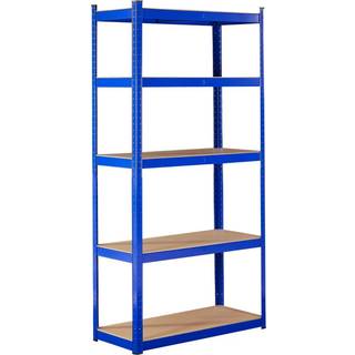 Arebos® Kraftig reol 180 x 90 x 40 cm, værkstedsreoler - bæreevne 875 kg - Blå
