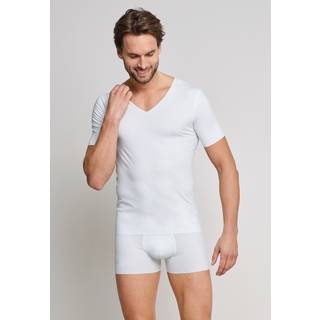 Schiesser Herren T-Shirt weiß Baumwolle & Mix unifarben