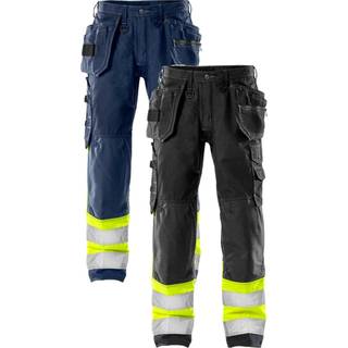 Fristads 114026 Hi Vis håndværker bukser kl.1 2093 / Håndværkerbukser / Arbejdsbukser Hi-Vis Gul/Sort C48