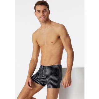 Schiesser Herren Shorts schwarz Baumwolle & Mix Gestreift