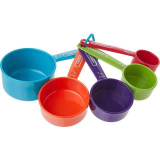 Farberware Professionel plastm?lingskopper med kaffesked p? 5 farver kan variere