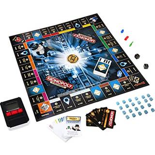 Monopoly Ultimate Banking-udgave med elektronisk bankeenhed – Amazon-eksklusiv, hurtig bankoplevelse for familier og børn 8+
