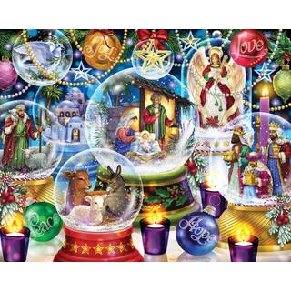 Vermont Christmas Company Nativity Snow Globes Jigsaw Puzzle 1000 Piece