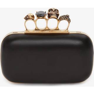 McQueen Knuckle leather clutch - black - One Size