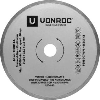 VONROC Diamantklinge - Universel | 180mm | Til kontinuerlig drift
