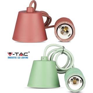 E27 Beton Pendel Lampe - Rød