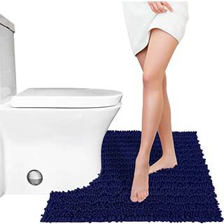 Yimobra Luxury Shaggy Toilet Bath Mat U-formede konturtæpper til badeværelse 24,4 x 20,4 tommer blød og behagelig maksimal absorberende tør hurti