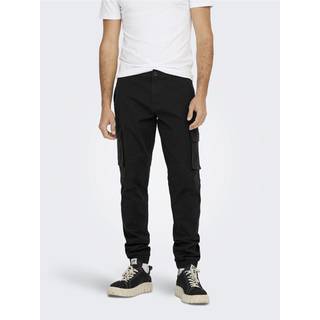 Only & Sons Cam Stage Cargo Cuff Pants Black