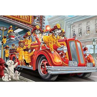 Vermont Christmas Company Fire Truck Pups Jigsaw Puzzle 100 Piece Stora bitar Perfekt för barn och seniorer