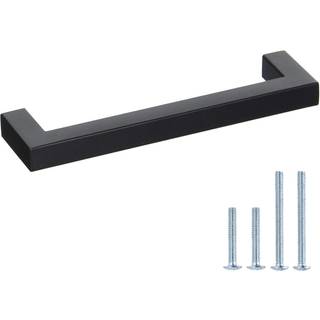 Goldenwarm 10 pakke 5 tommer sort skab håndtag matte sort skuffe trækker rustfrit stål kabinet hardware firkantet bar moderne skab håndtag til kø