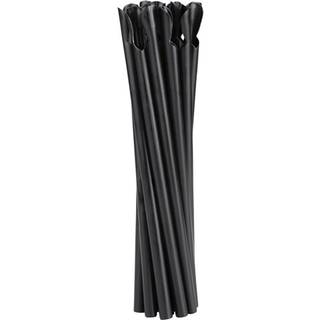 Flergangs sugerør med ske i PP Plast sort 21 cm. 250 stk