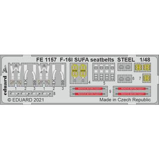 F-16I SUFA seatbelts STEEL 1/48 for KINETIC