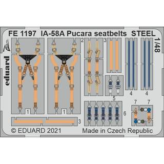 IA-58A Pucara seatbelts STEEL 1/48 for KINETIC