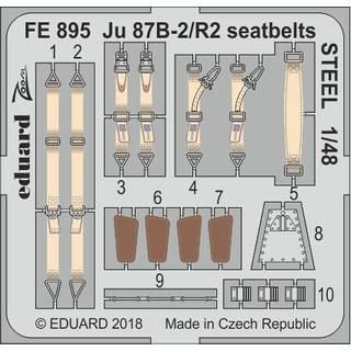Ju 87B-2/R2 seatbelts STEEL for Airfix