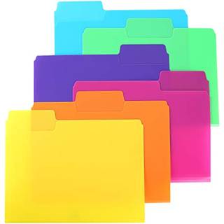 Mr. Pen- Poly File Mapper 1/3 Cut Tab 6 Pack Assortered Colours Letter Size Farvede brevfilmapper til kontorartikler