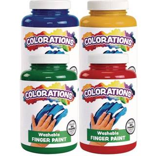 Farvning Vaskbar fingermaling til b?rn hver 16 fl oz 4 farver Ikke-giftig maling b?rn finger maling sensorisk fingermaling b?rn maling h?nd malin