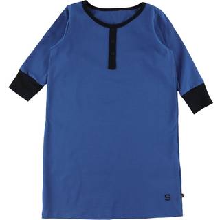 Big Shirt til tween piger blå økologisk bomuld