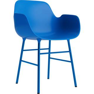 Normann Copenhagen Form Spisebordsstol Med Armlæn Blå/Stål