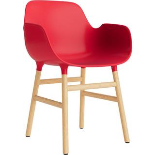 Normann Copenhagen Form Spisebordsstol Med Armlæn Knaldrød/Eg