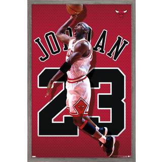 Trends International Michael Jordan - Jersey Wall Poster 14.725 """" X 22.375 """" Barnwood indrammet version