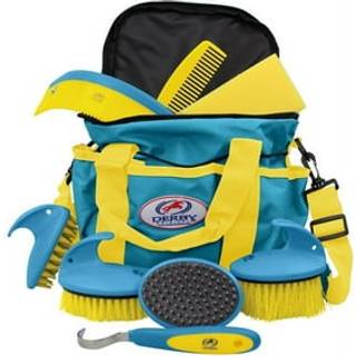 Derby Premium Comfort 9 Vare Horse Grooming Kit (bl?/gul)