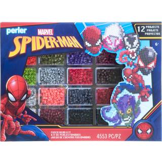 Perler Marvels Spider-Man Deluxe Box smeltet perle Kit 12 Unikke m?nstre med pegboard multicolor 4453 stykker
