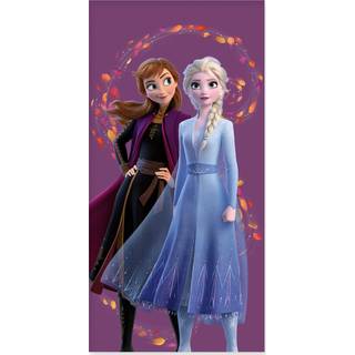 Badehåndklæde - 70x140 cm - Anna og Elsa - hvirvlende blade - 100% Bomuld