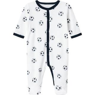 Name it pyjamas dragt i hvid m. fodbolde til børn