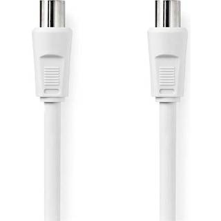 Nedis Coax Cable | IEC (Coax) Han | IEC (Coax) Hun | Nikkelplateret | 90 dB | 75 Ohm | Dobbelt afskærmet | 3.00 m | Runde | PVC | Hvid | Label