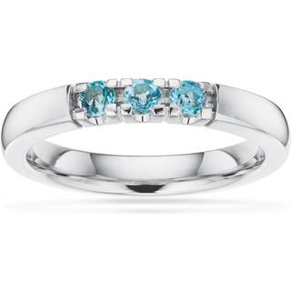 Scrouples Grace 14 Karat Hvidguld Ring med Blå Topas