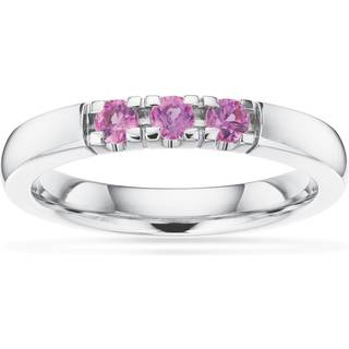 Grace 14 Karat Hvidguld Ring fra Scrouples med Pink Safir